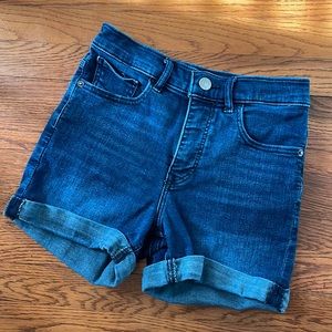 Express high rise midi denim shorts - 2